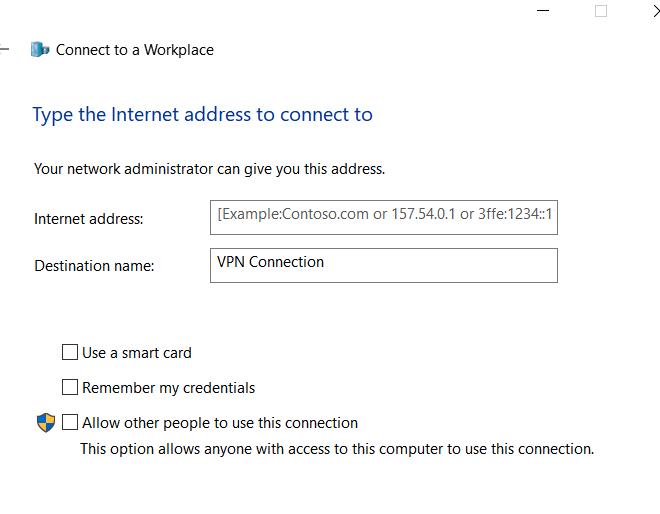Setup VPN connection on Local PC